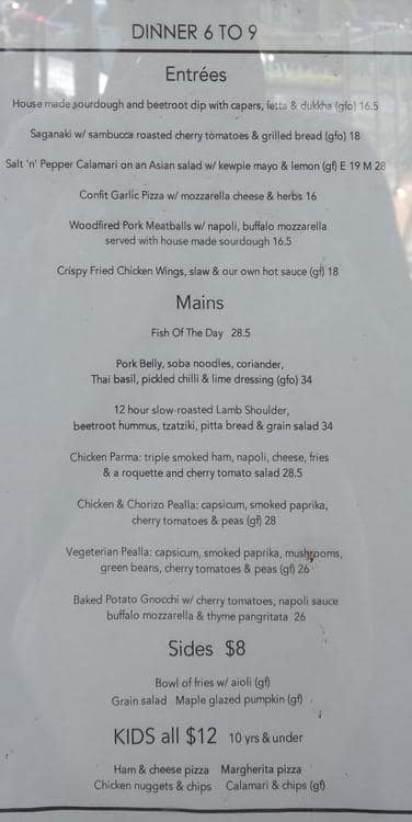 Carta de Nomadic Restaurant