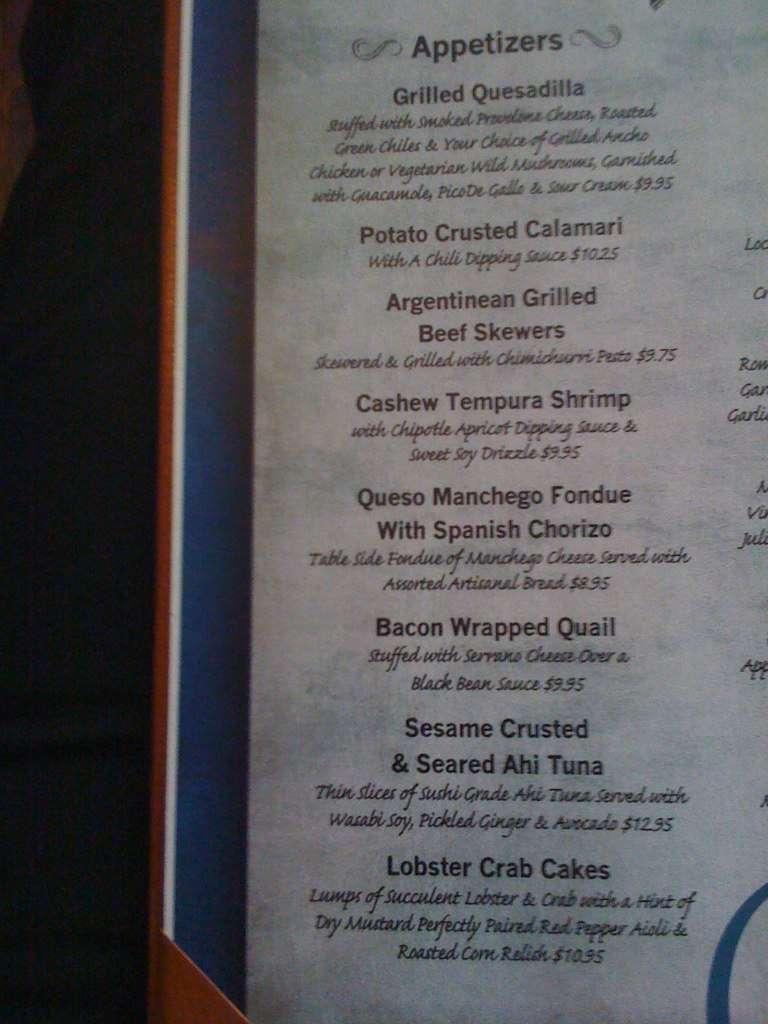 The Vault Menu, Menu for The Vault, Downtown Fort Worth, Fort Worth