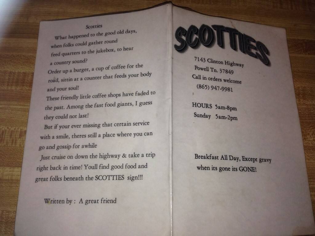 Scotties of Powell Menu, Menu for Scotties of Powell, Powell, Knoxville ...