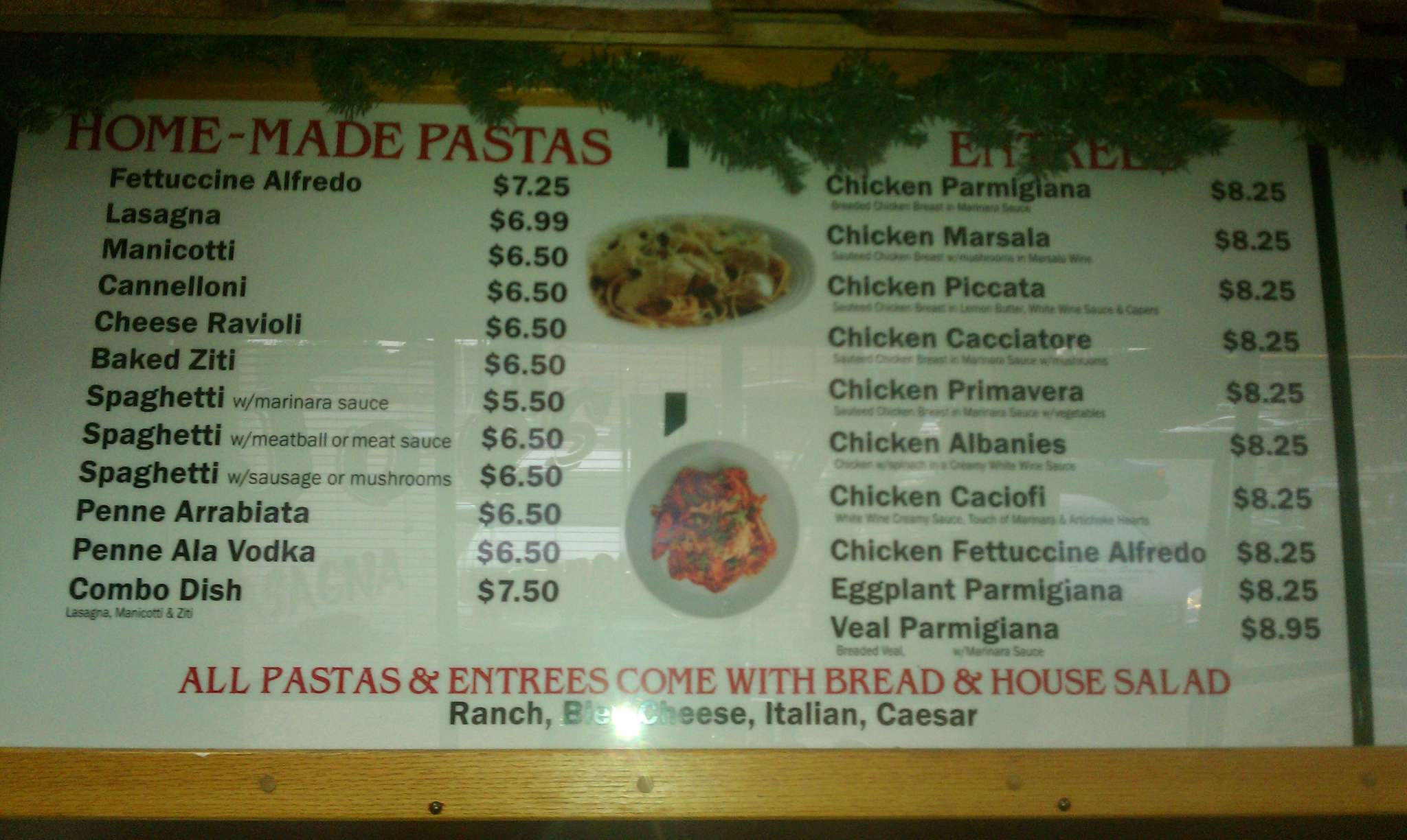 Menu at Joe's Pizza pizzeria, Abilene