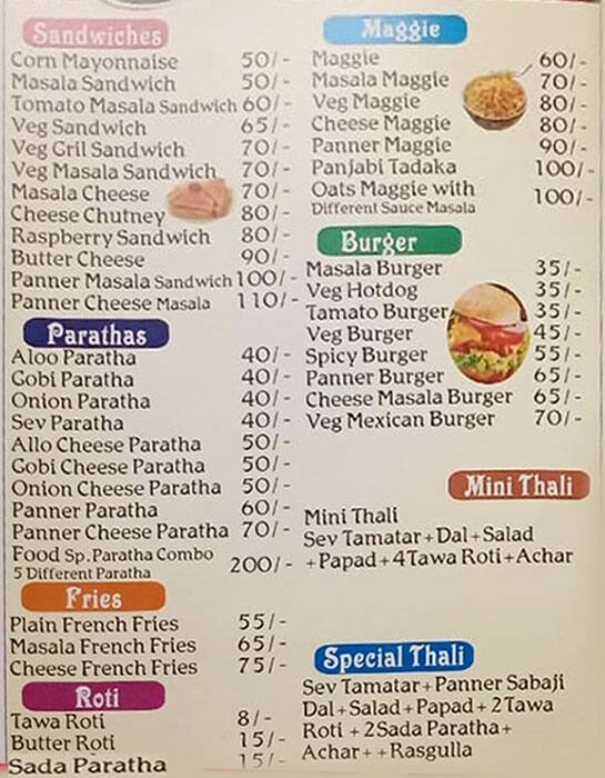 Menu at Delhi Darbar Chicken Shawarma, Indore