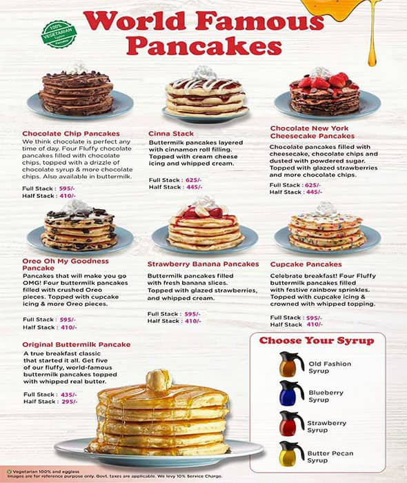 ihop pancake menu