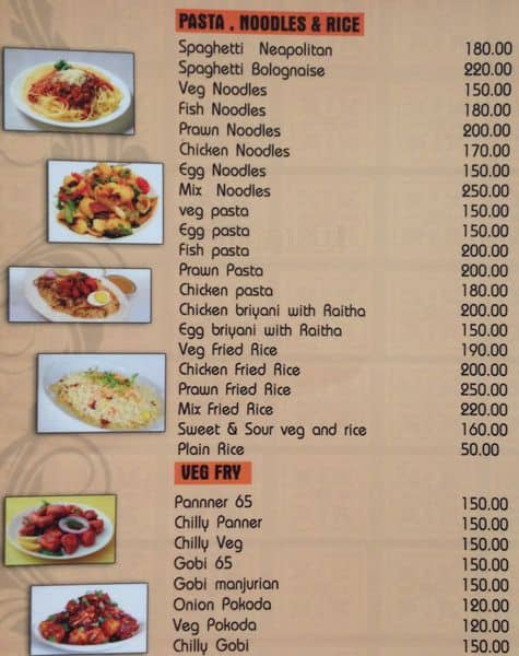 Seagulls Cafe & Restaurant menu