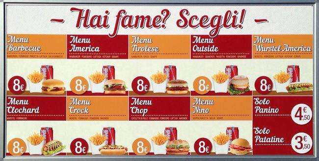 Menu de Bar Mezzaluna Roma