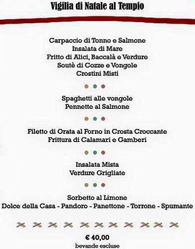 Menu Di Natale Roma.Il Tempio Di Minerva Menu Menu For Il Tempio Di Minerva Esquilino Termini Roma