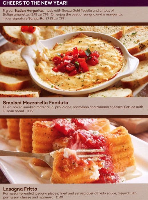 Menu at Olive Garden restaurant, Langley Township, Langley Bypass