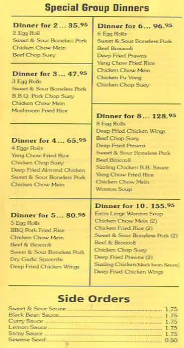 Menu at Lucky Garden Restaurant, Terrace