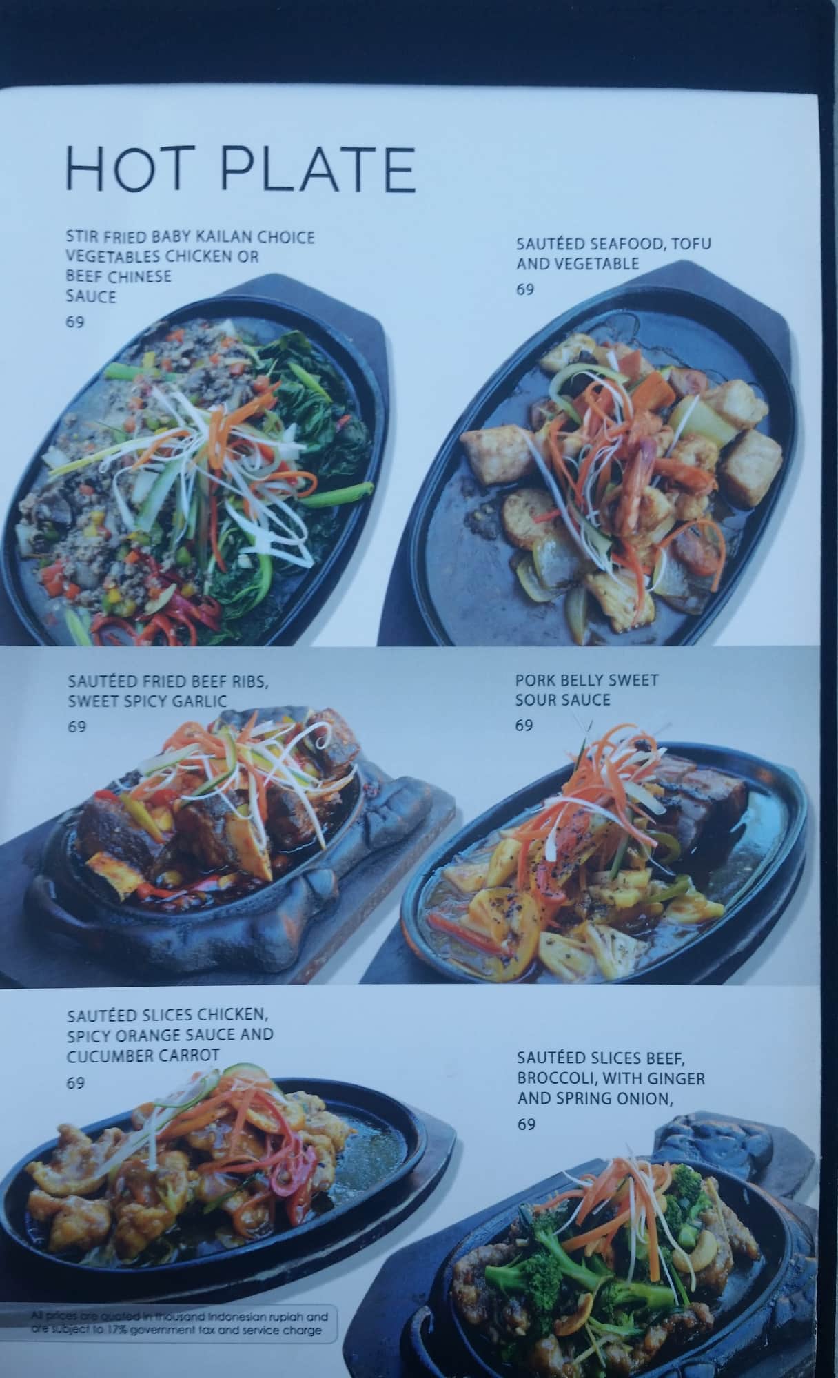 Menu at Coconut Restaurant, Jimbaran