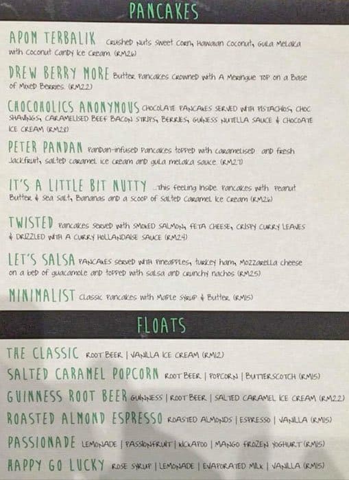 Wicked Pancake Parlour Menu, Menu for Wicked Pancake Parlour, Bukit