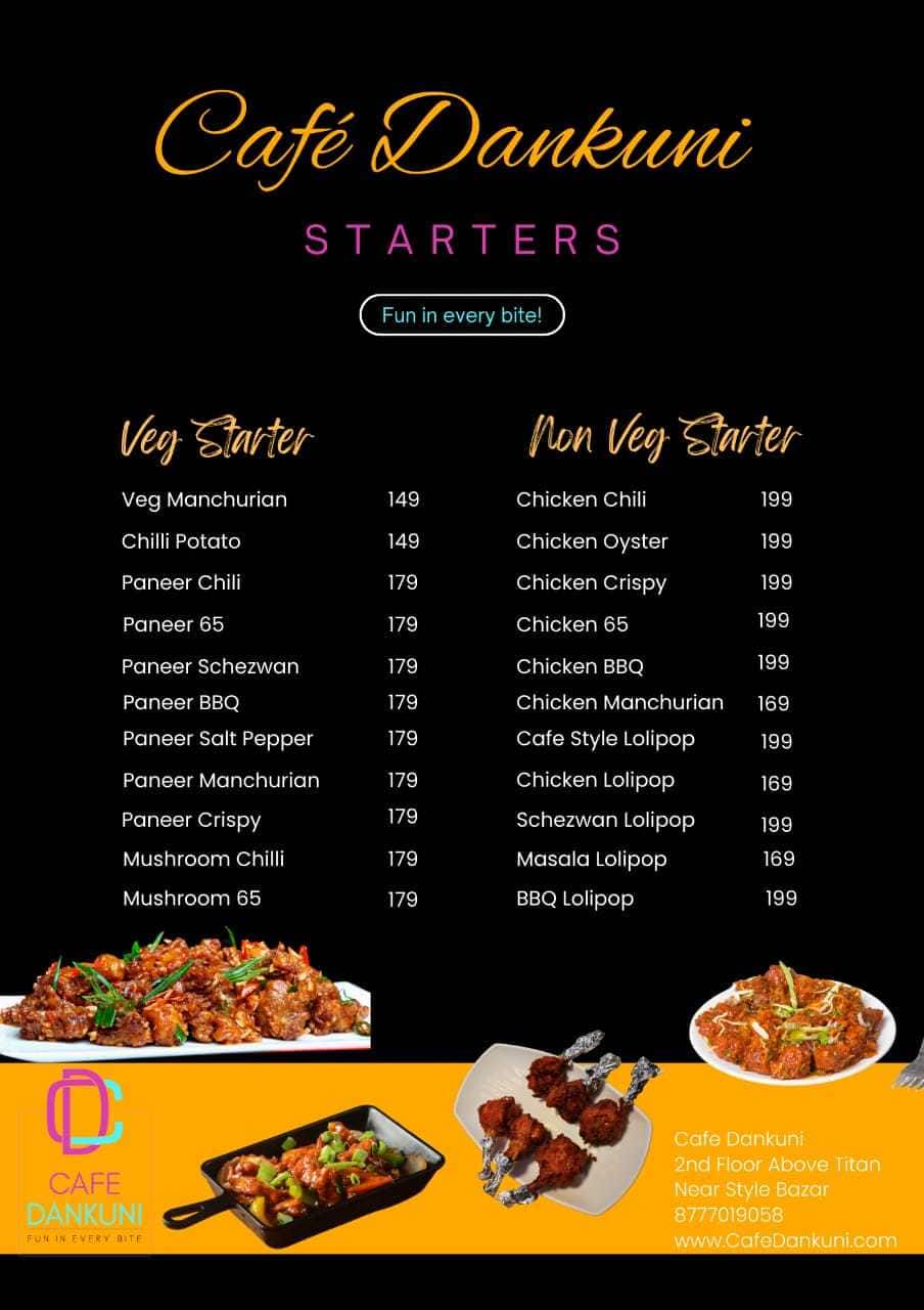 Menu of Cafe Dankuni, Uttarpara, Kolkata