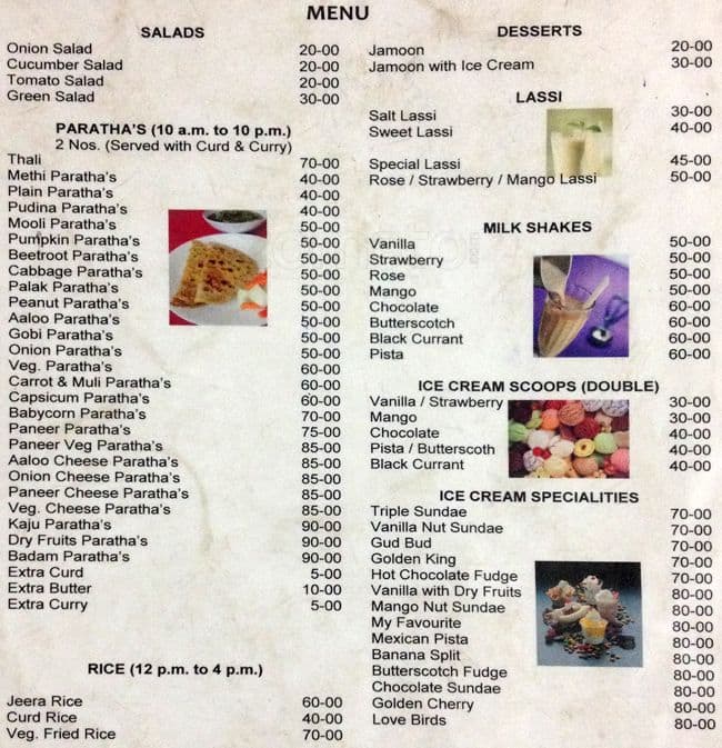 Menu at Sugar 'N' Spice, Bengaluru