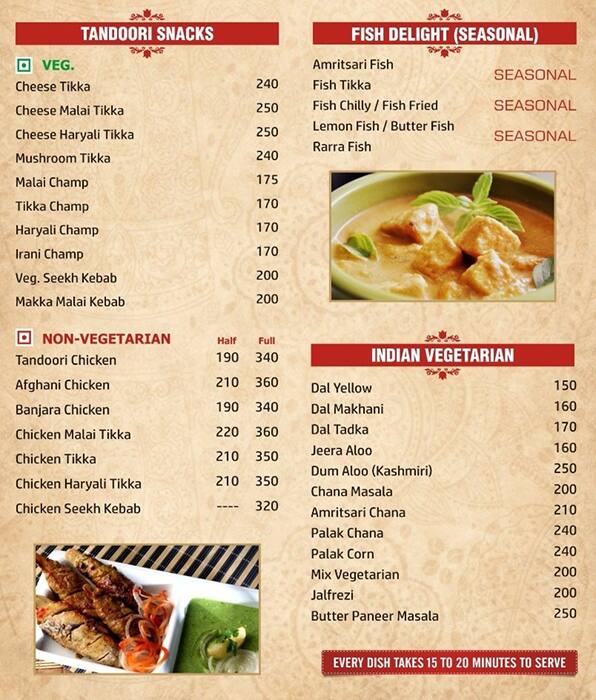 Menu at Basant, Ludhiana, Chandigarh Rd