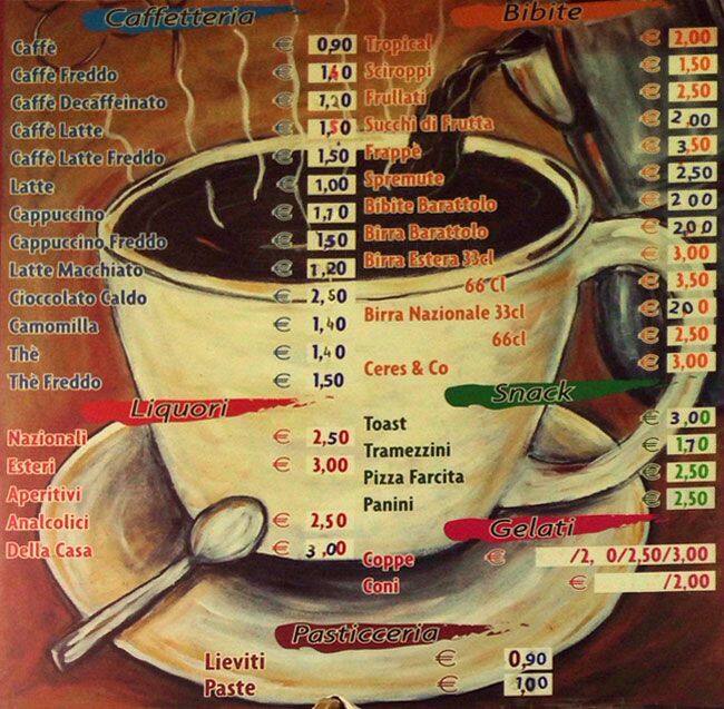 Menu di Bar Pansera 