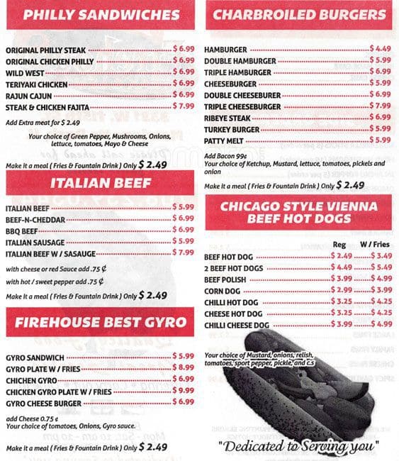 chicago fire dogs valdosta menu