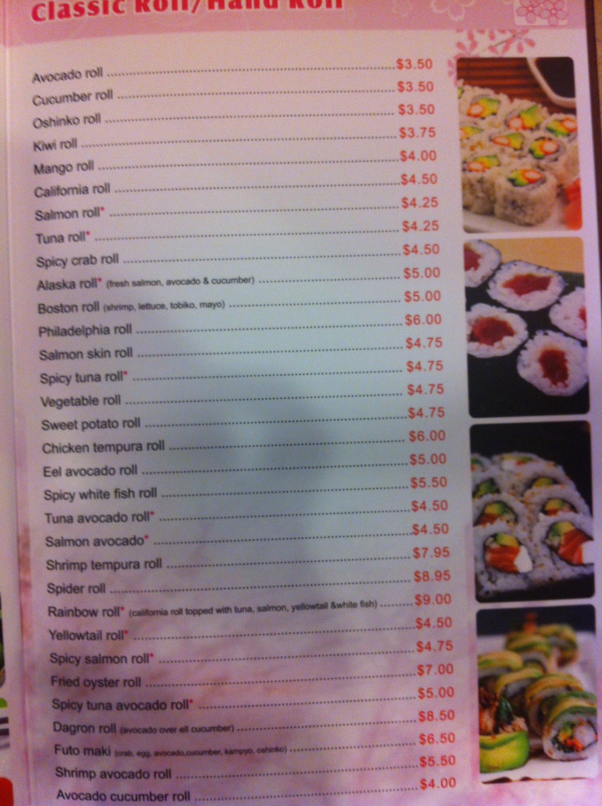 Asian Cuisine Menu 98