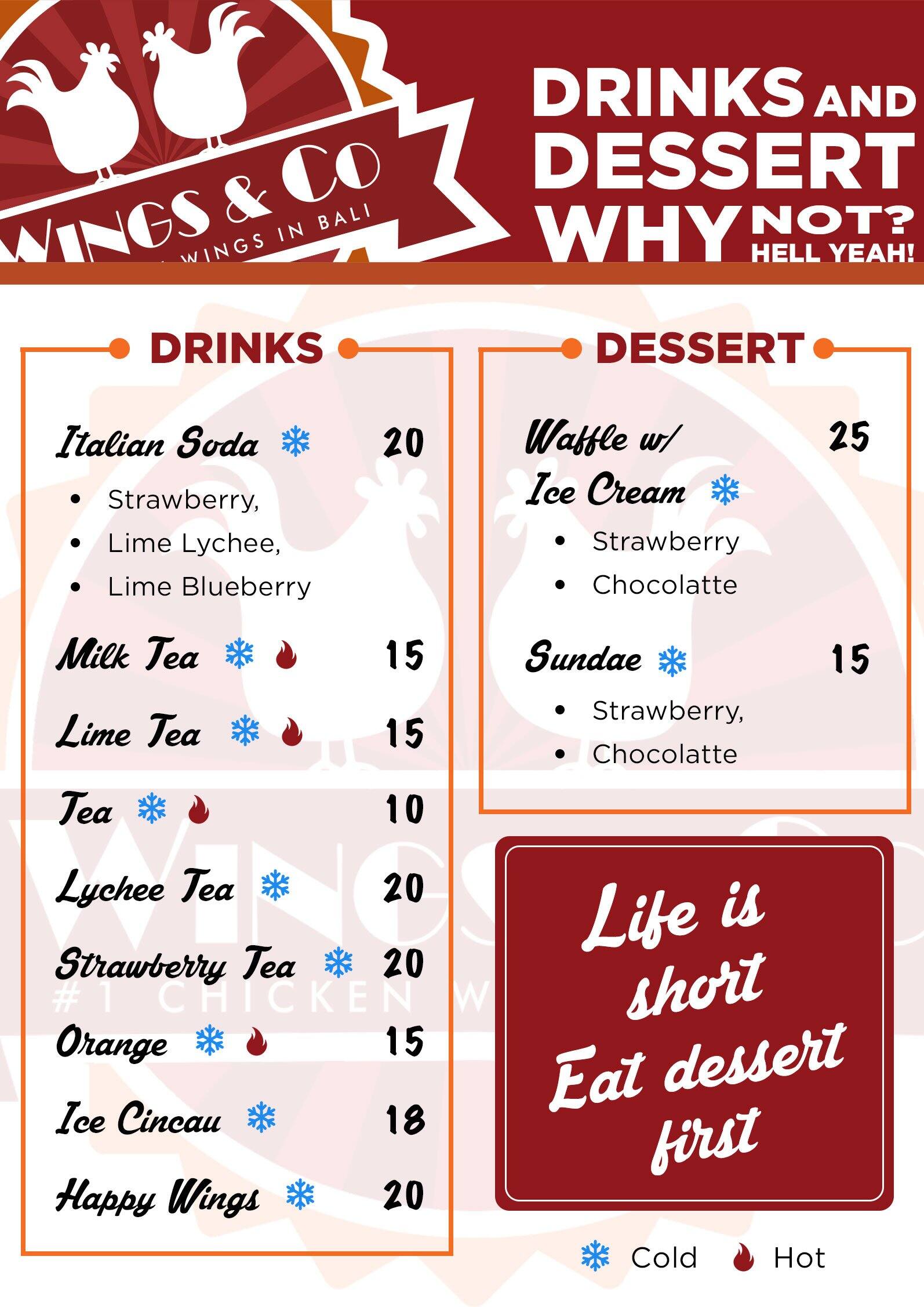 Wings & Co Menu, Menu for Wings & Co, Legian, Bali Zomato Indonesia