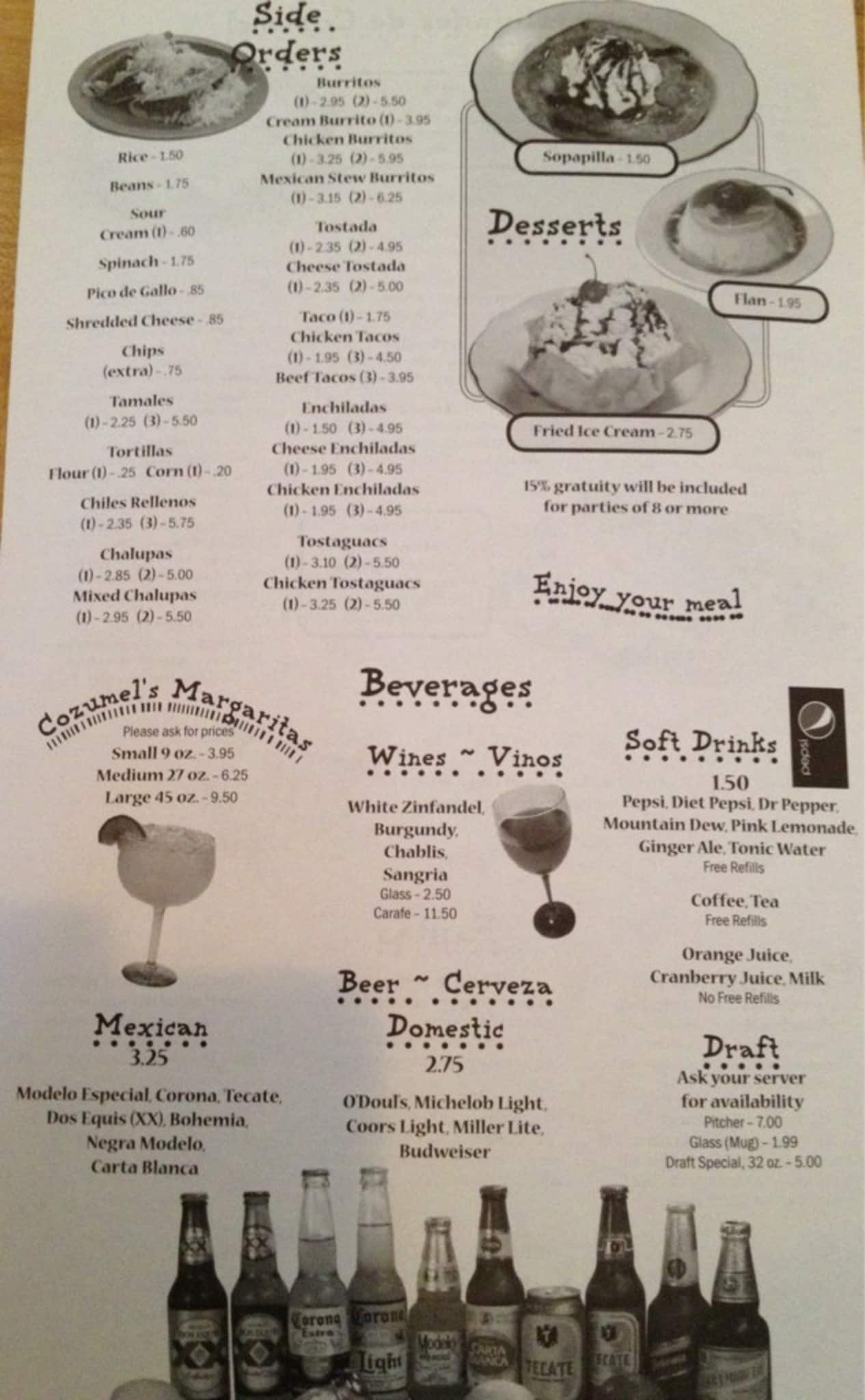 menu-at-cozumel-restaurant-statesville