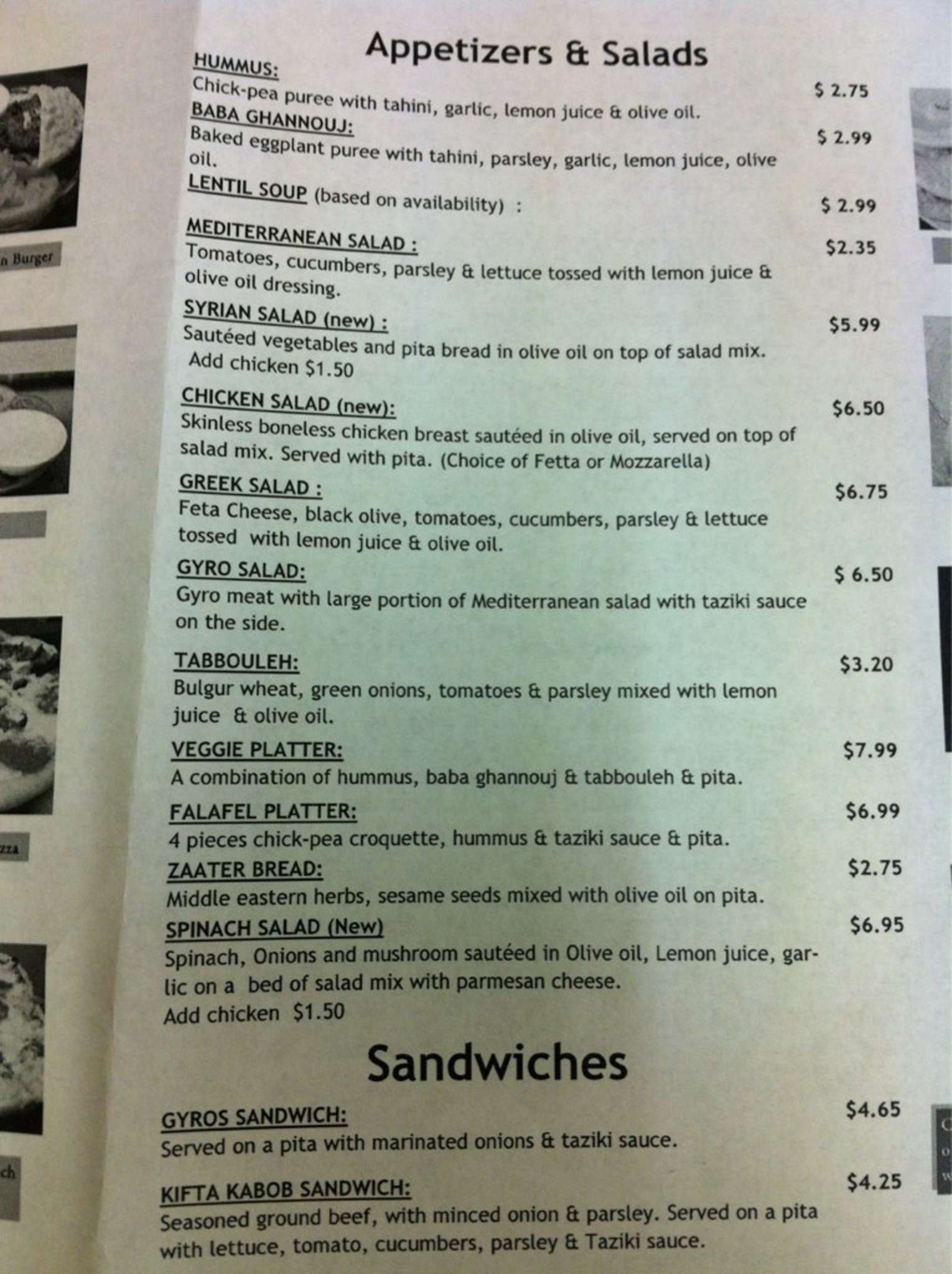 Layla's Gyros & Pizzeria Menu Urbanspoon/Zomato