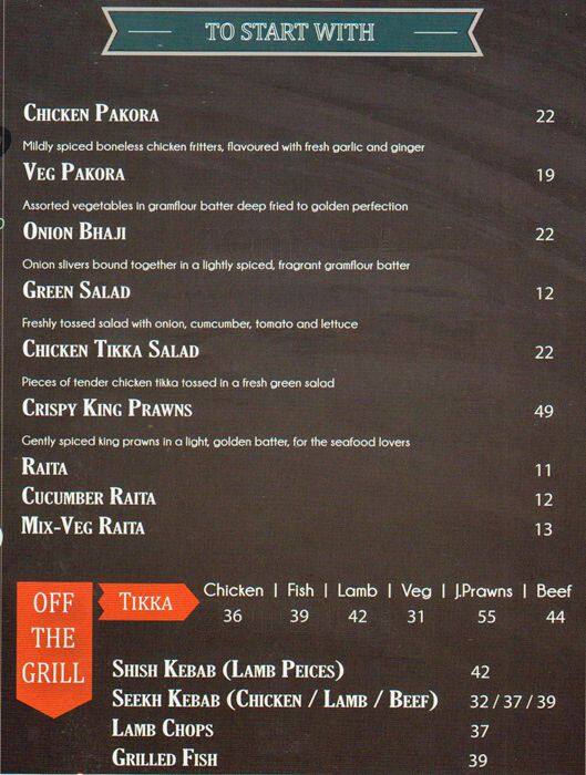 7 Spice London Menu, Menu for 7 Spice London, Dubai Media City, Dubai