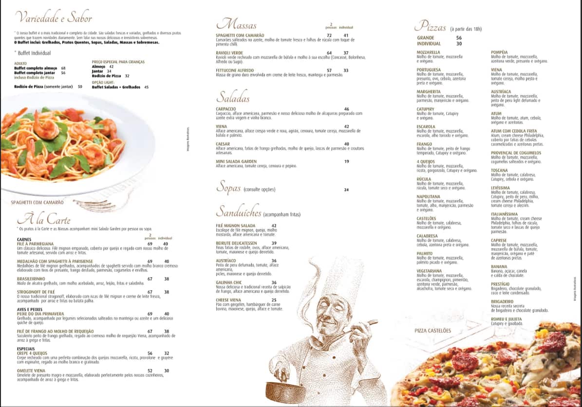 Viena Express cardápio