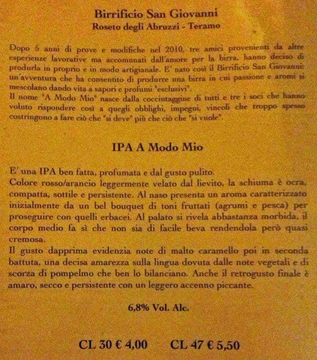 Menu at Saxophone pub & bar, Rome