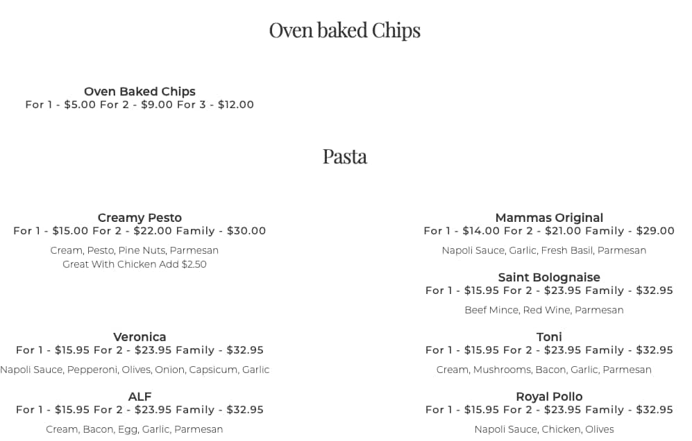 Menu at Il Castello Pizzeria And Cafe, Sunnybank Hills