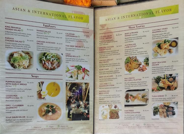 Menu at Bali Pesto Cafe Ubud Restaurant, Ubud