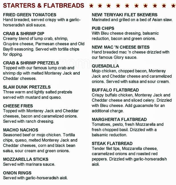 Glory Days Grill Palm Harbor Menu - Urbanspoon/Zomato