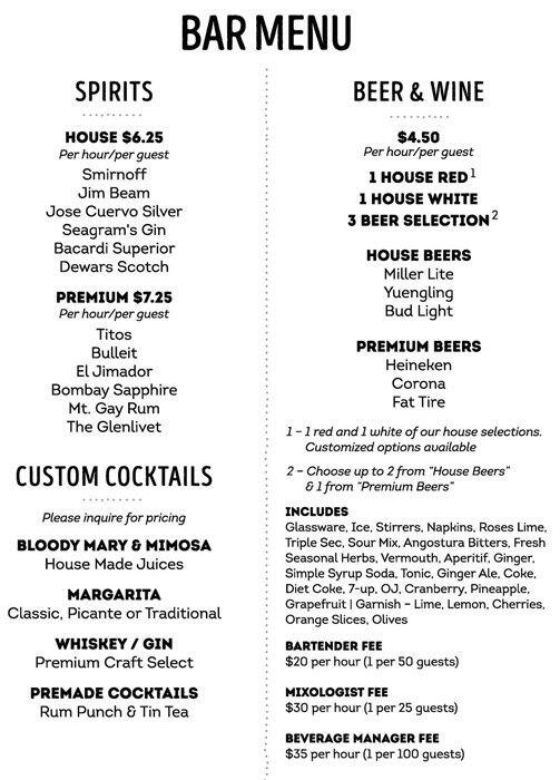 Menu at TIN Kitchen, Charlotte, 525 N Tryon St