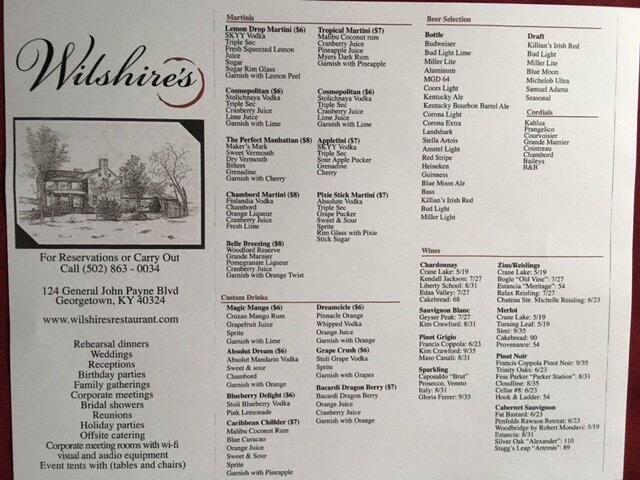 Wilshire S Restaurant Menu Urbanspoon Zomato Wilshire S Restaurant Georgetown Menu