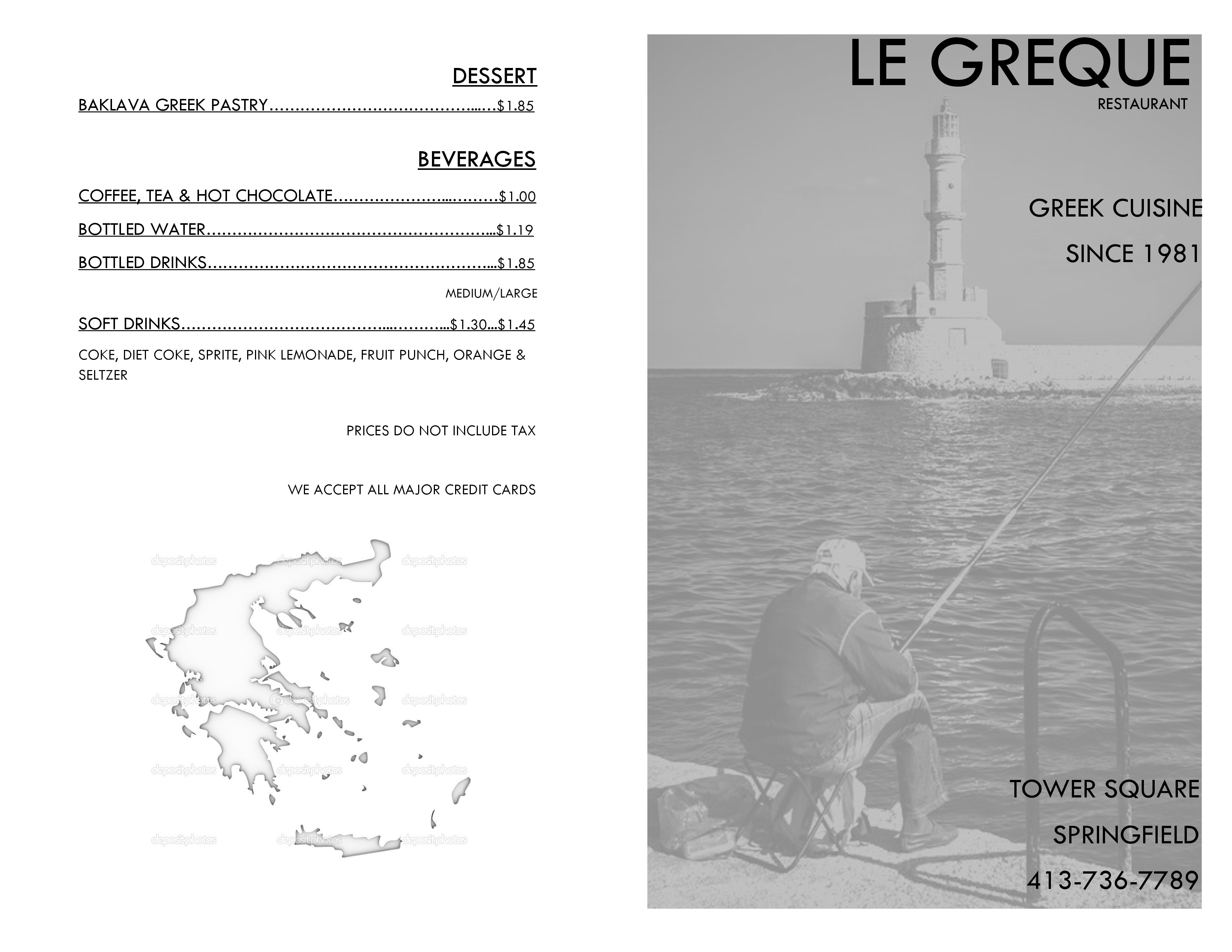 Le Greque меню