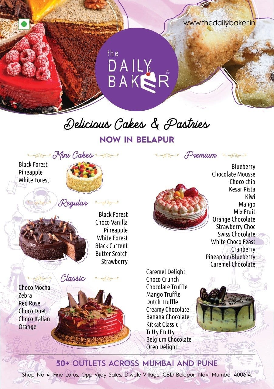 Menu of The Daily Baker, CBD-Belapur, Navi Mumbai