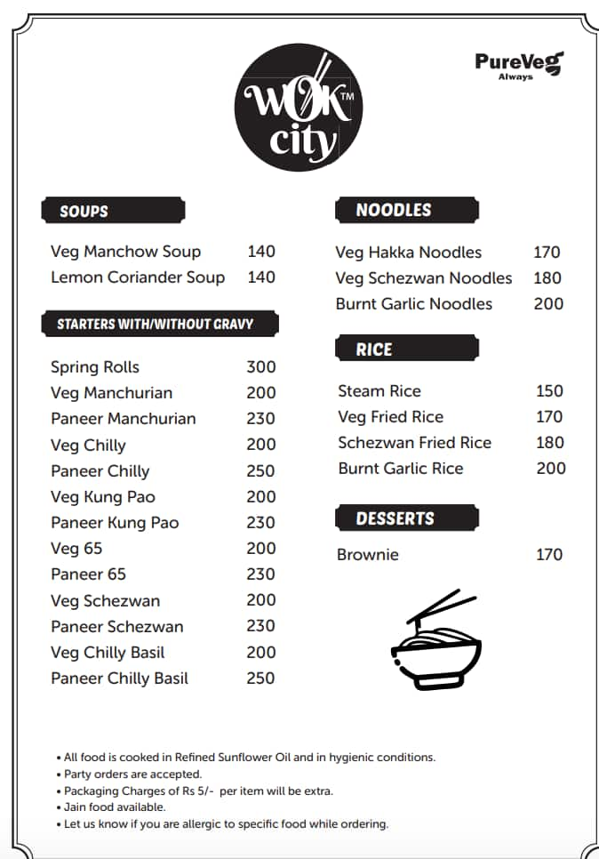 Menu of Wok City, Dombivali East, Thane