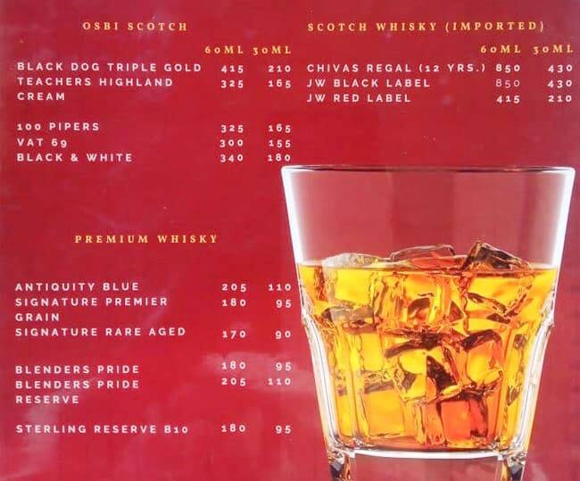 Zero Miles Bar & Restaurant menu