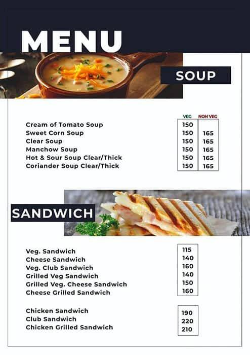 Zero Miles Bar & Restaurant menu
