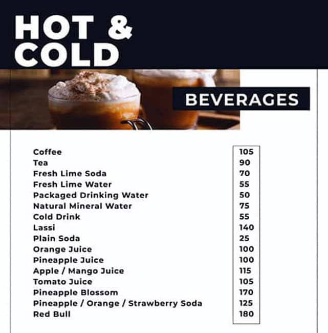 Zero Miles Bar & Restaurant menu