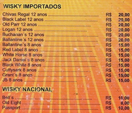 Bar do Ivan cardápio