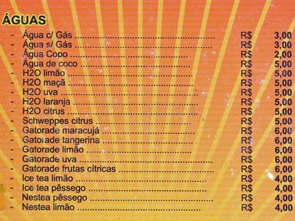 Bar do Ivan cardápio