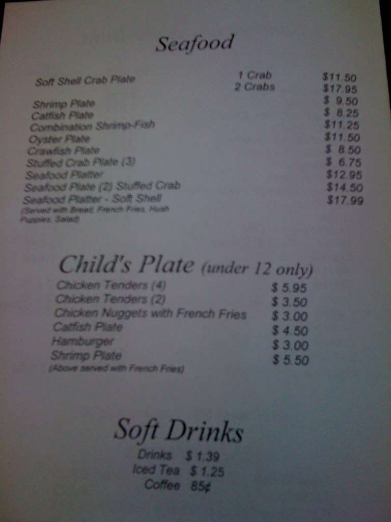 Menu at Frisco Deli restaurant, LaPlace, W Airline Hwy
