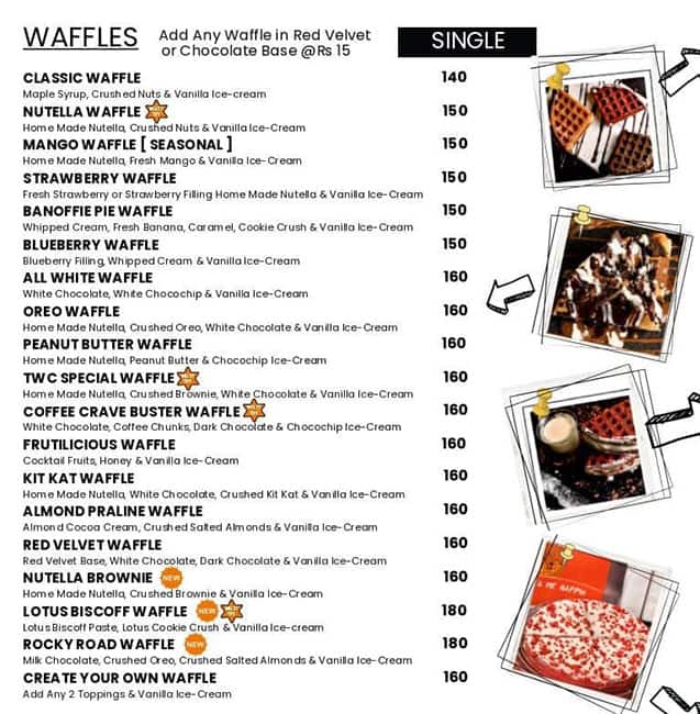 Menu of The Waffle Co., Model Town, Patiala