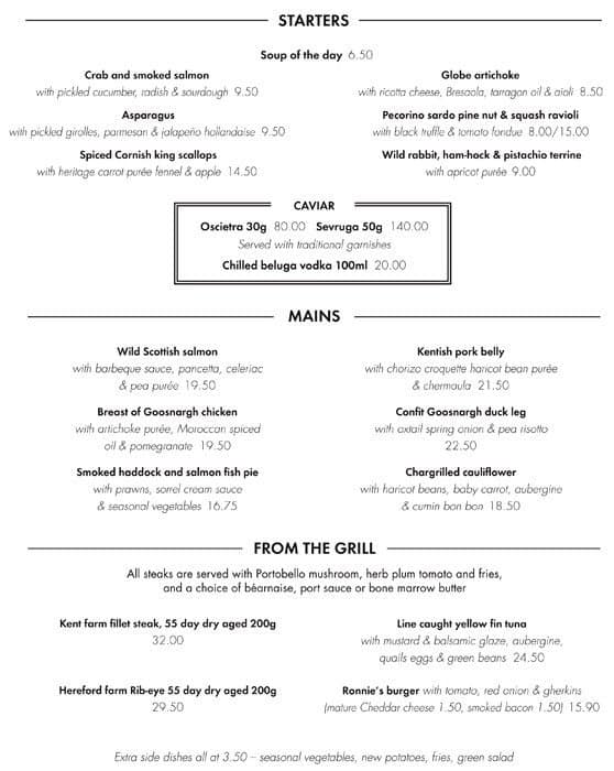 Ronnie Scott's Menu, Menu for Ronnie Scott's, Soho, London Zomato UK