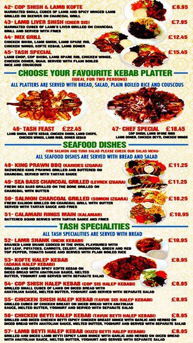 Tash menu