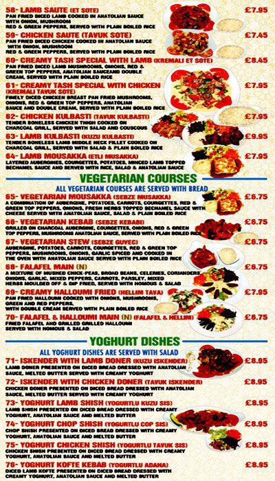 Tash menu