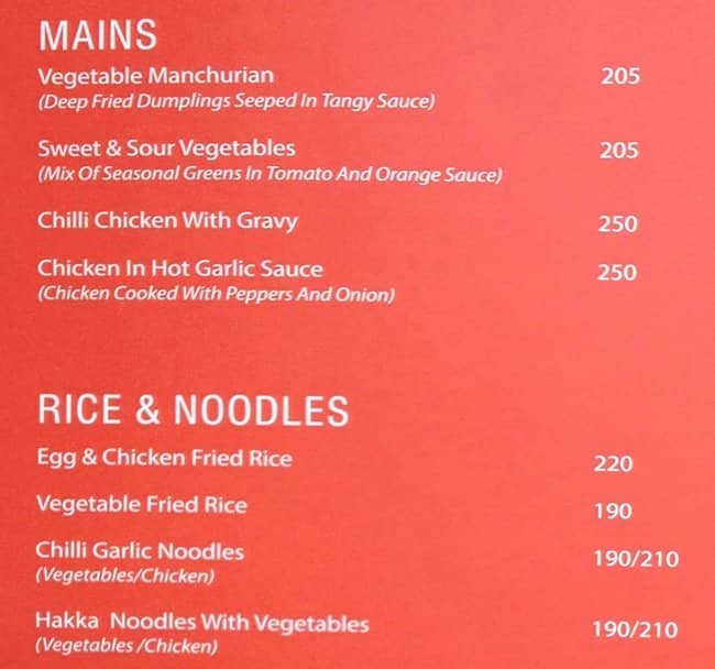 Mantraa menu