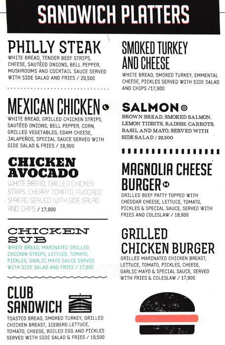 Magnolia menu