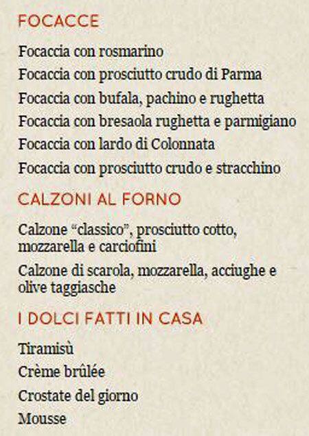 Menu de Moma Pizzería Romana