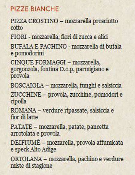 Menu de Moma Pizzería Romana