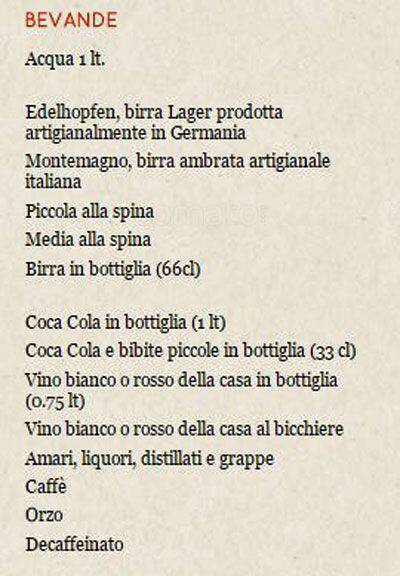 Menu de Moma Pizzería Romana