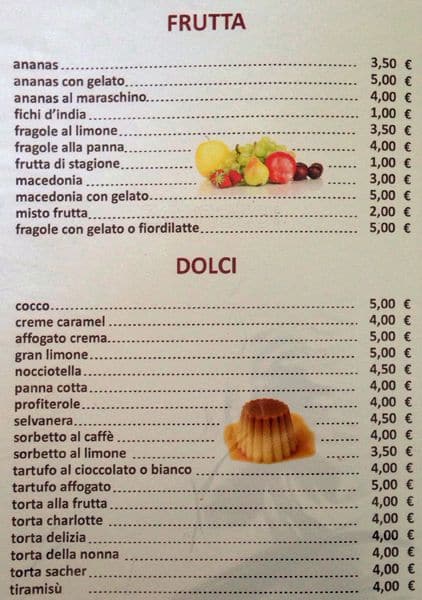 Menu di Primavera da Vladimiro 