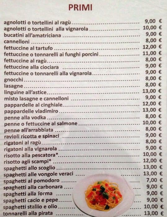 Menu di Primavera da Vladimiro 